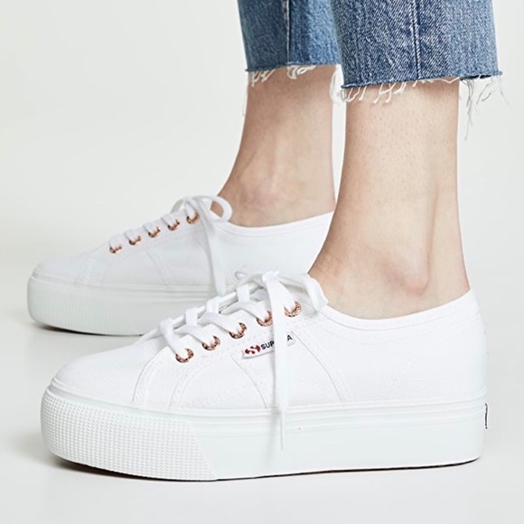 superga leather flatform